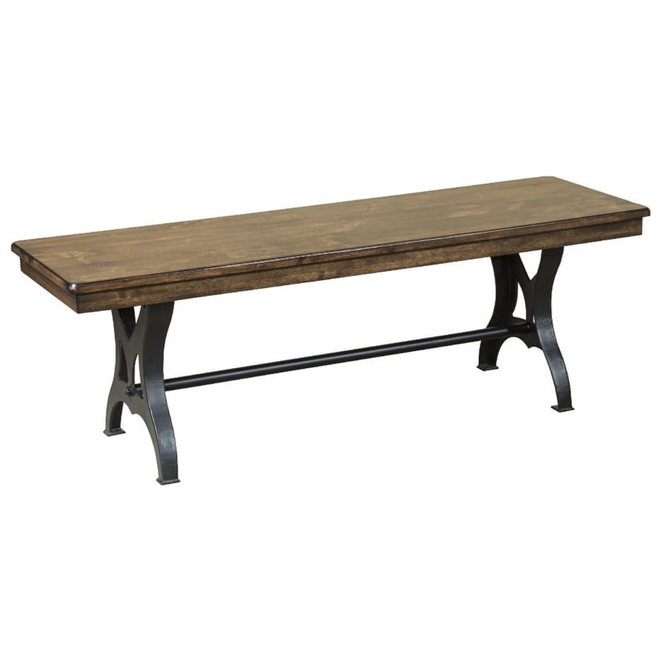 Intercon The District 54" Backless Wood and Metal Industrial Dining